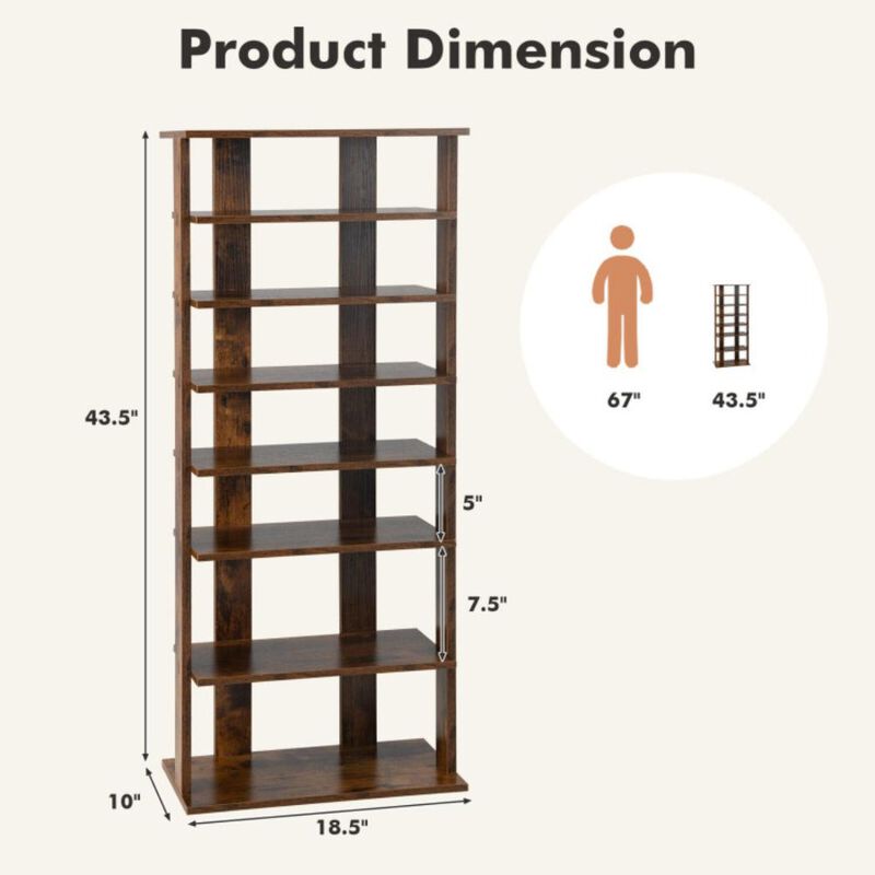 Hivvago Patented 7 Tiers Vertical Shoe Rack for Front Door