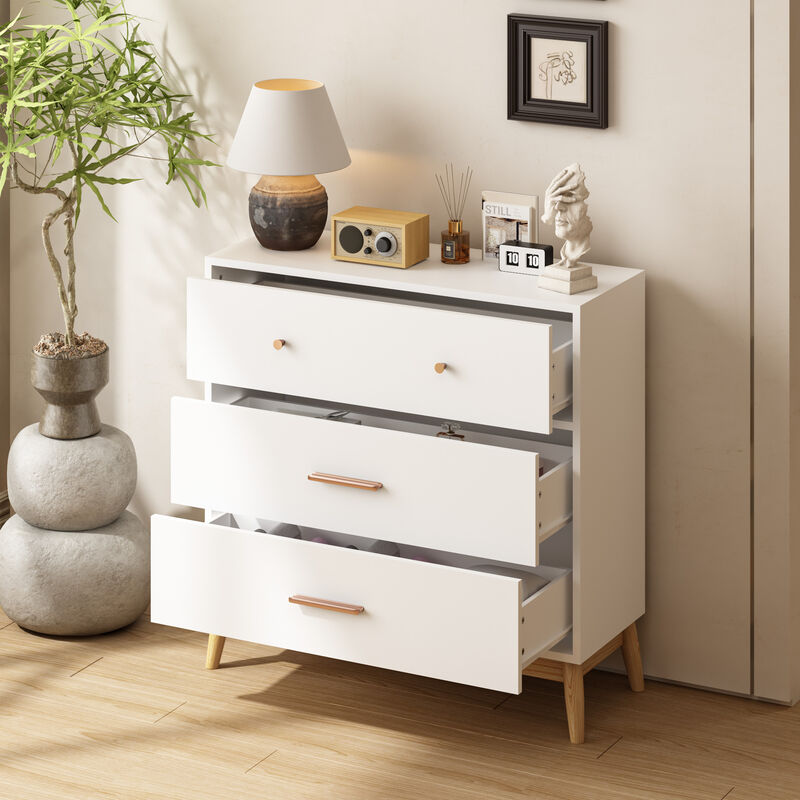 Toskha Modern White Chest image number 3