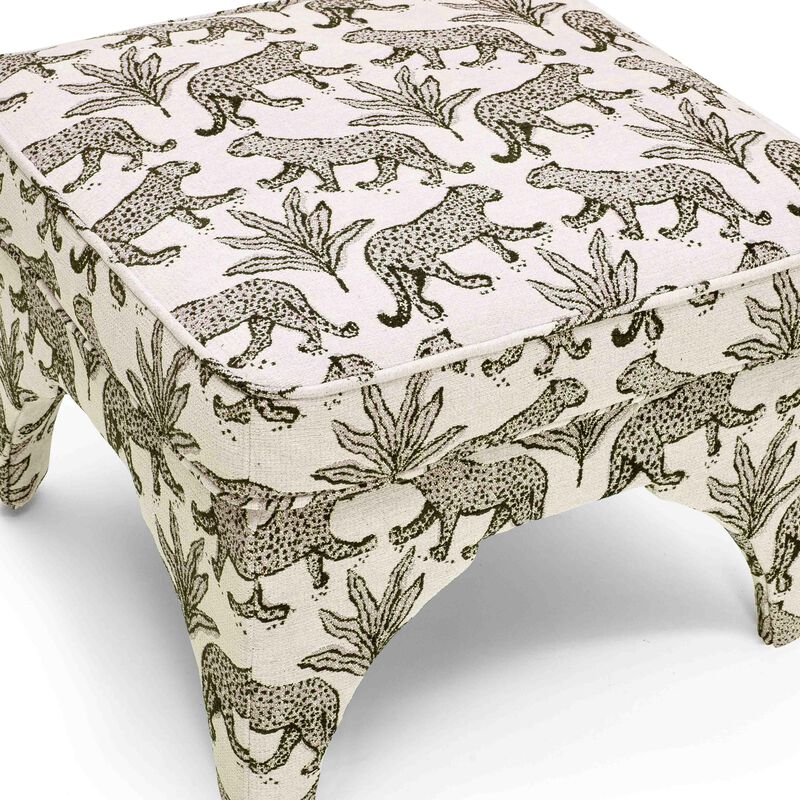 Raji Leopard Jacquard Ottoman image number 3