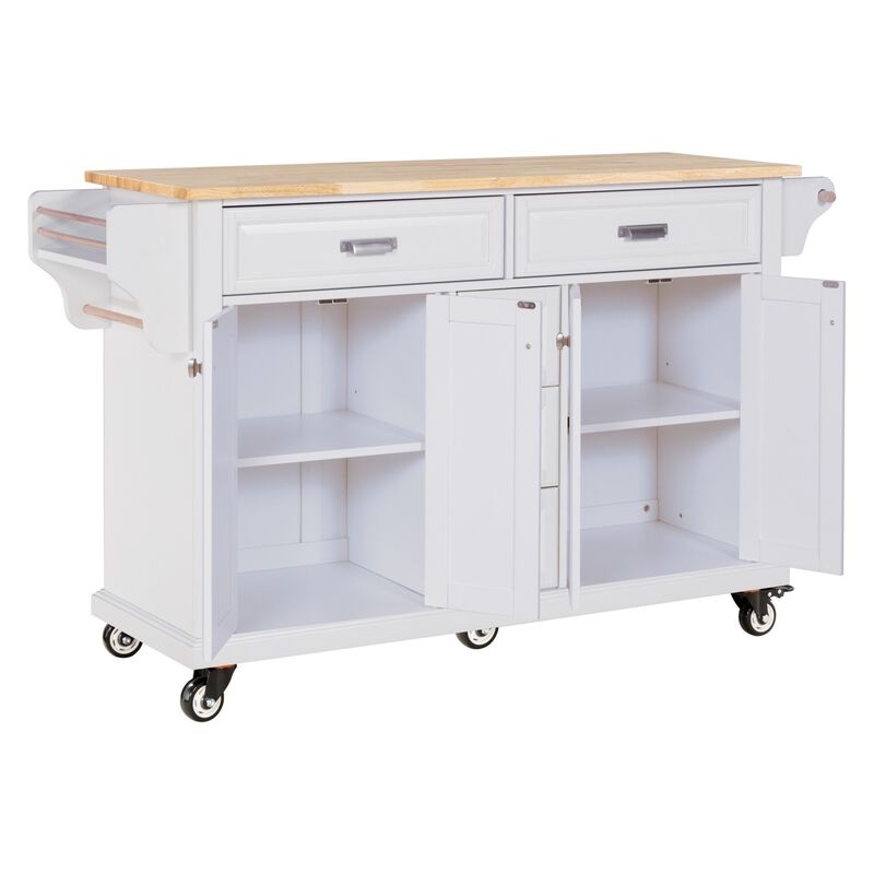 Streamdale Cambridge Natural Wood Top Kitchen Island with Storage image number 2