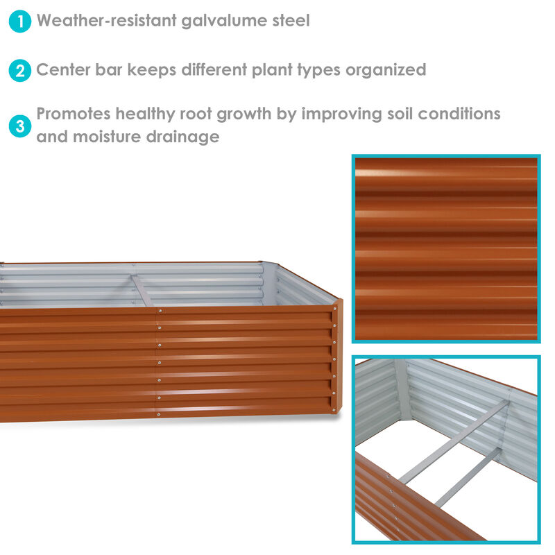 Sunnydaze Galvalume Steel Rectangle Raised Garden Bed - 71 in