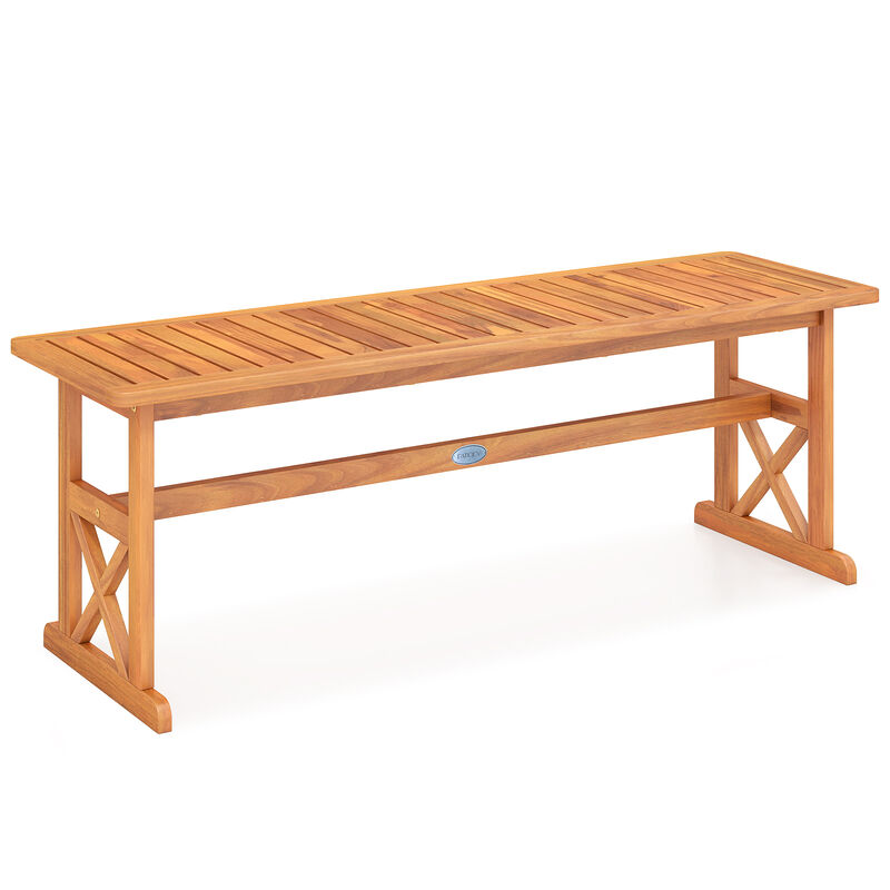 51" Outdoor Bench with Slatted Seat, Acacia Wood &ndash; 1Piece image number 0