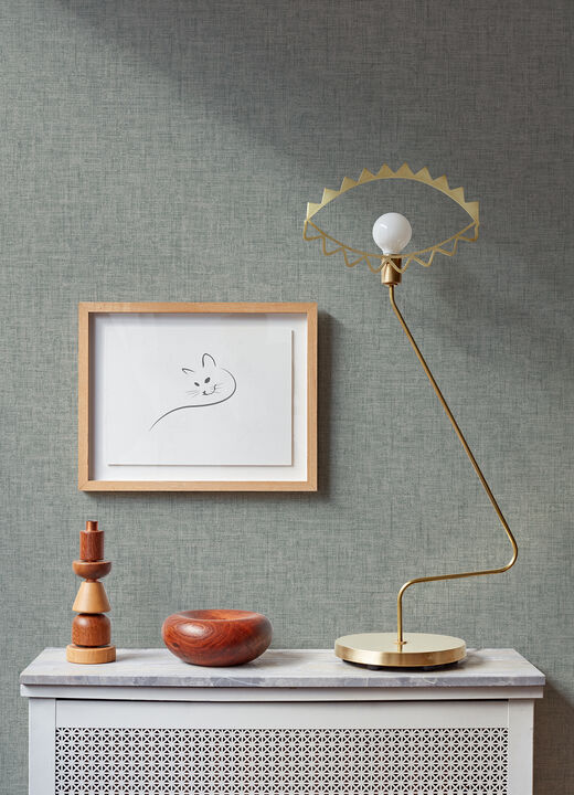 Bentley Slate Faux Linen Wallpaper