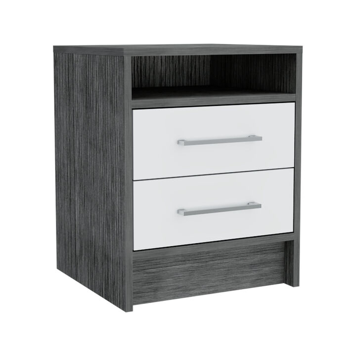 Streamdale Rowley 2-Drawer 1-Shelf Rectangle Nightstand Smokey Oak