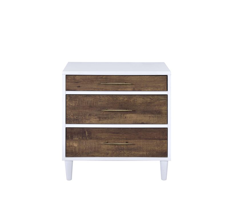 ACME Lurel Accent Table, White & Weathered Oak