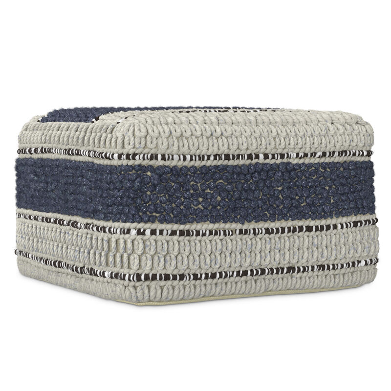 Simpli Home Grady 24W Square Stripe Woven Pouf image number 4