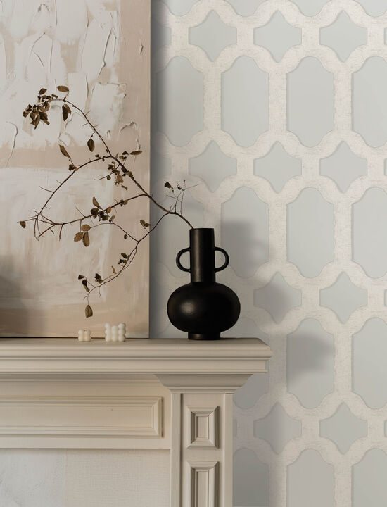 Chervil Sky Blue Trellis Wallpaper