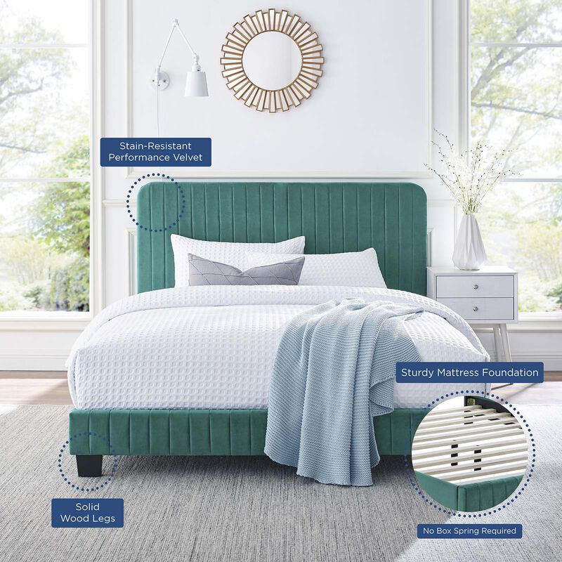 Modway - Celine Channel Tufted Performance Velvet Full Platform Bed image number 6