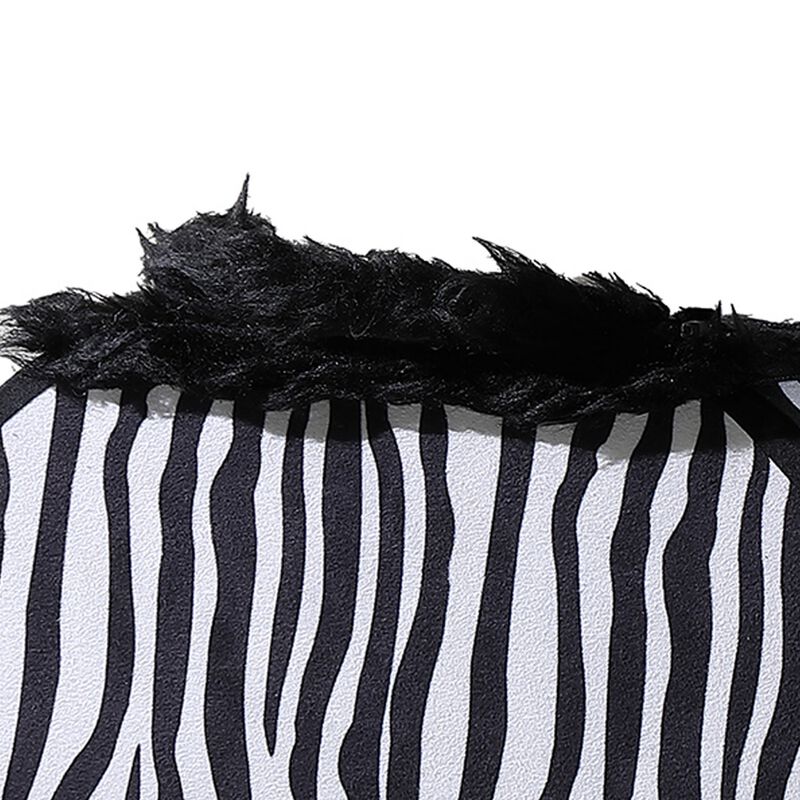 Wigi 12 Inch Accent Lamp, Purse, Zebra Animal Print, Black White Faux Fur image number 3