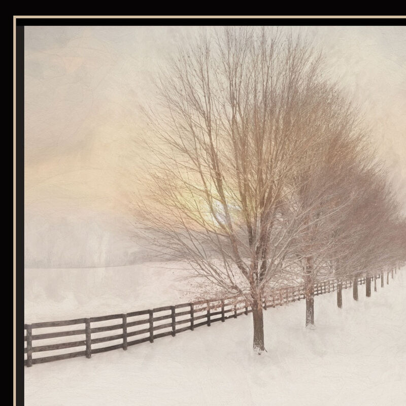 HomeRoots Snowy Amish Lane Black Framed Wall Art image number 3