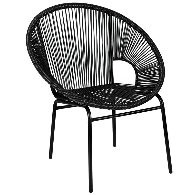 3 Pieces Patio Acapulco Furniture Bistro Set with Glass Table image number 5