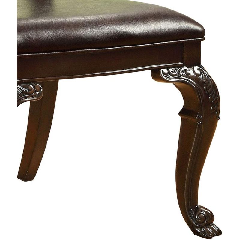 Streamdale Intricate Brown Cherry Side Chairs Set