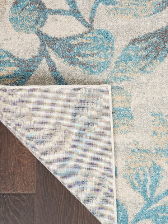 Tranquil TRA03 Ivory/Turquoise 4' x 6' Rug