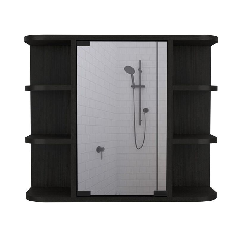 Roma Mirrored Medicine Cabinet Black Wengue