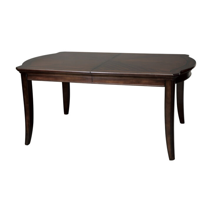 Cherry Finish Formal Dining Table 1pc Lovely Veneer Pattern 2x Extension Leaf Contemporary Dining Furniture