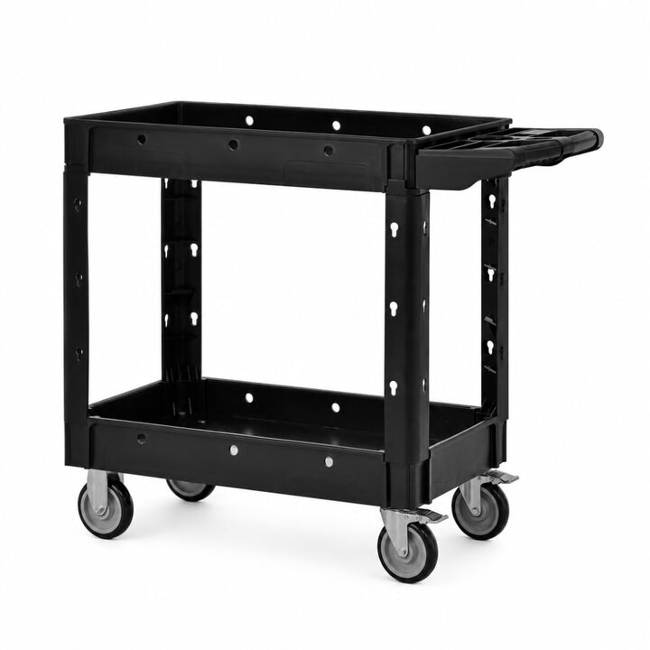 ELEMENT ACE Heavy Duty Two-Shelf Rolling Utility Cart with Locking Wheels, 600 lbs Capacity Service Cart for Garage, Warehouse, Workshop, Indoor and Outdoor Use