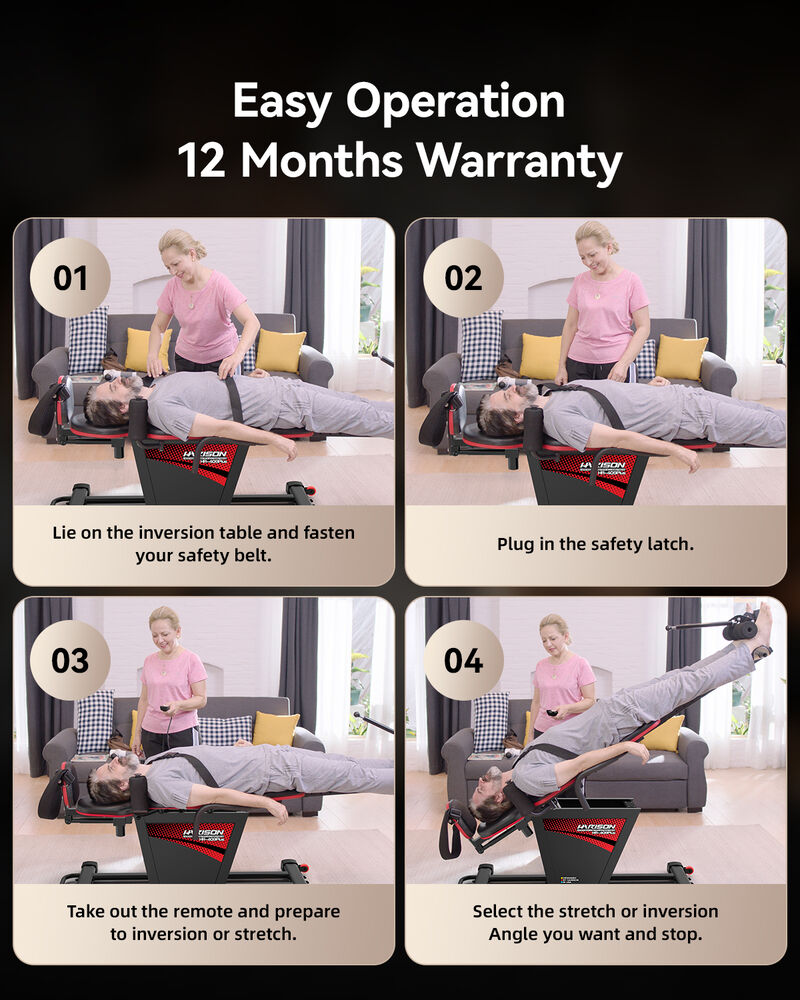 HARISON Electric Inversion Table, Remote Control, 0&ndash;90&deg; Adjustable, 300 lb Capacity Back Pain Relief System (HR-409 Plus) image number 6