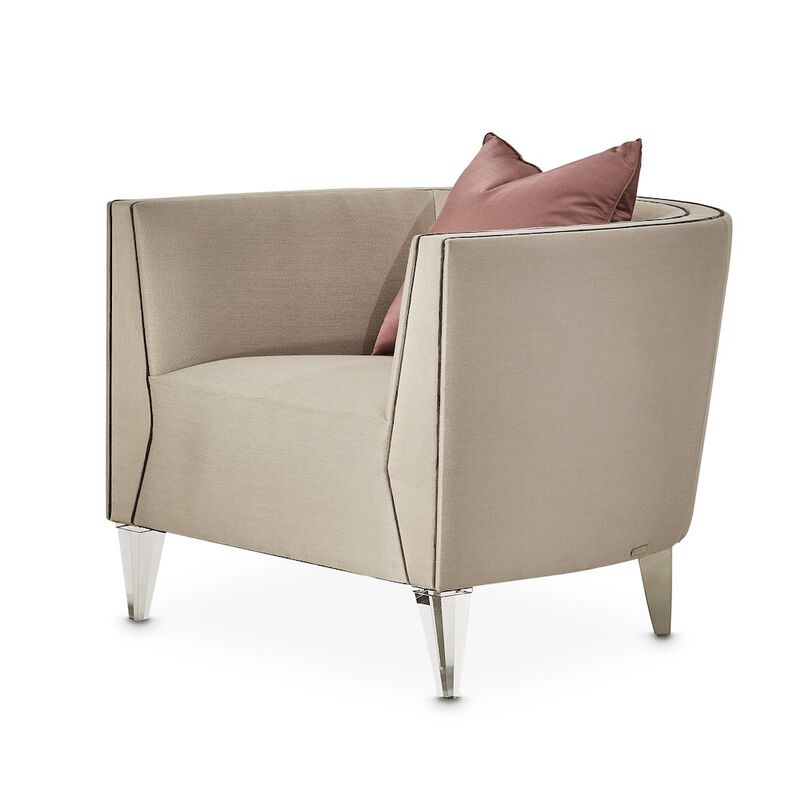 Michael Amini Linea Matching Chair - Metallic/SilverMist