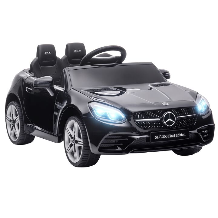 BreeBe Mercedes SLC 300 Licensed Kids Electric Car with Remote Control, 12V Battery Powered Kids Ride on Car with Music, Lights