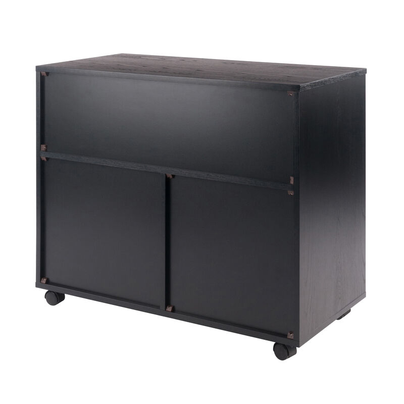 Halifax Wide Storage Cabinet, 3-Small & 2-Wide Drawers, Black image number 6