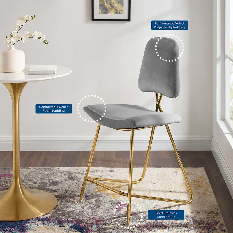Ponder Performance Velvet Counter Stool image number 8