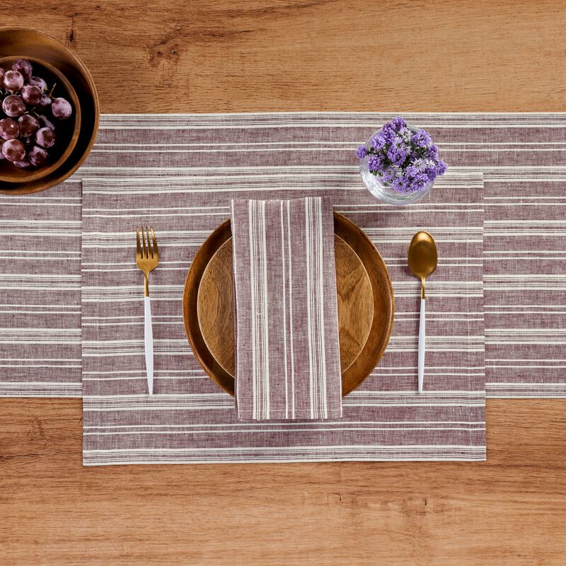 Christmas Linen Table Runner - Chelsea Stripe, Solino Home