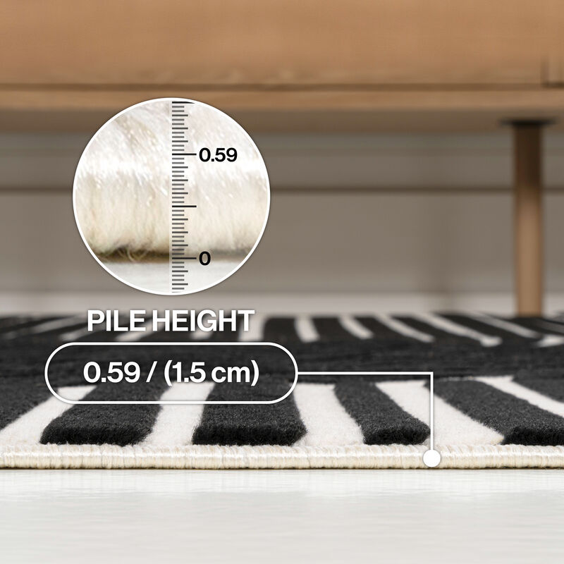 Hallie High-Low Minimalist Curve Geometric Indoor/Outdoor Area Rug