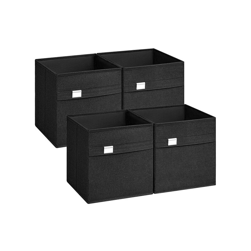 Set of 4 Storage Cubes with Double Handles for Easy Organization and Versatility