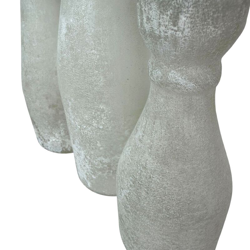 Set Of 3 Frosted Glass Taper Candle Holders 10 In Tallest Gray Rim image number 3