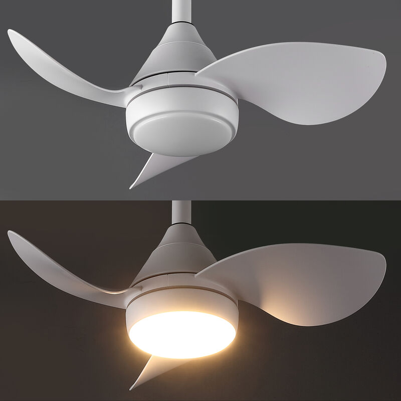 Albini 22" Contemporary Minimalist 6-Speed Metal Mobile-App/Remote-Controlled Dimmable Smart Integrated LED Ceiling Fan