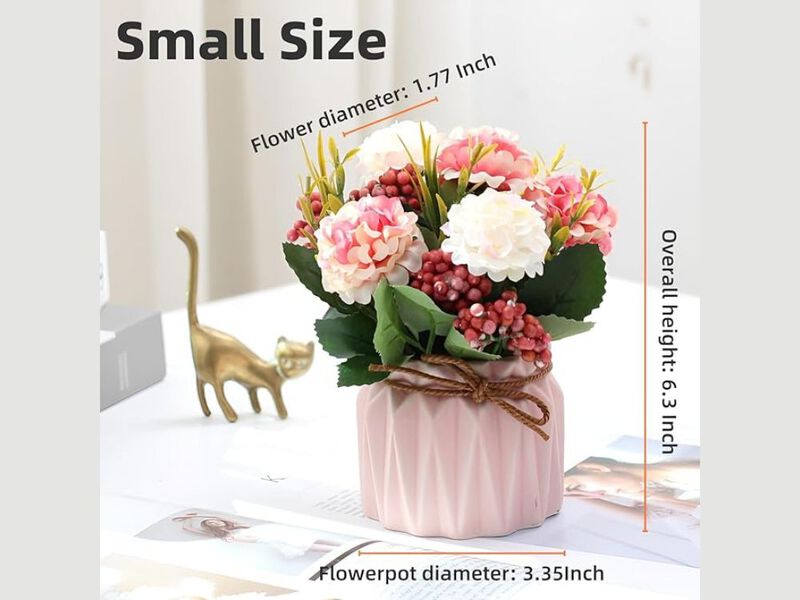 2 Piece Artificial Hydrangea Flowers Vase Filler Mini Hygrangea image number 2