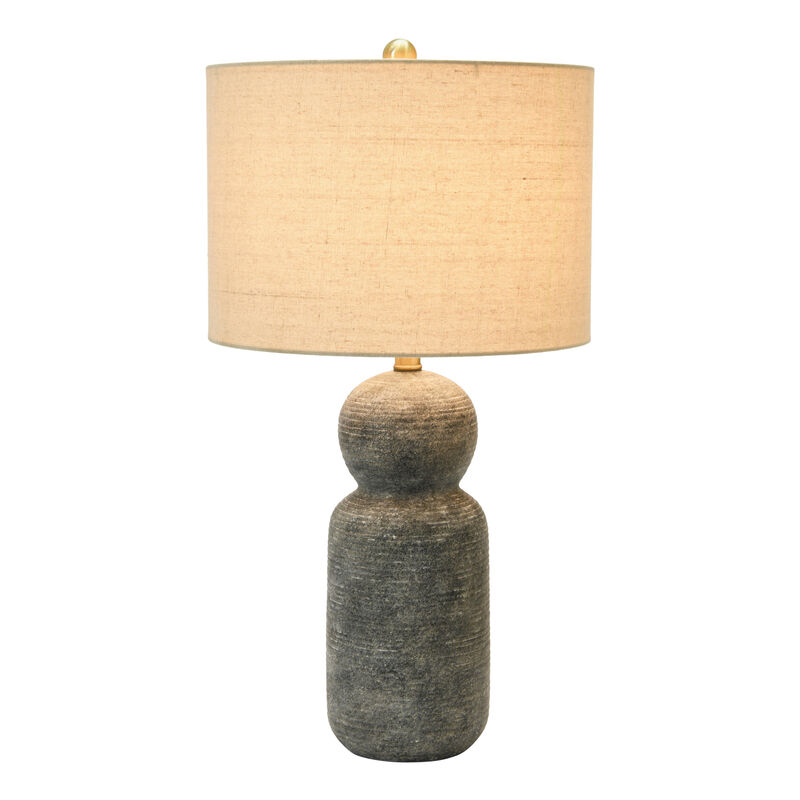 14 Inches Round Stoneware Desk Lamp image number 2