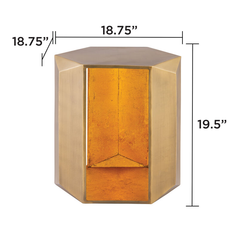 Marovenne Gold Hexagon End Table image number 4