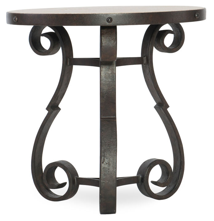 Luckenbach Metal And Stone End Table in Black