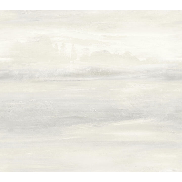 Soothing Mists Scenic White Wallpaper