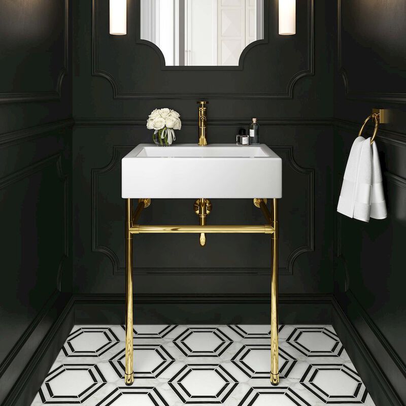 Redeem 24" Wall-Mount Gold Stainless Steel Bathroom Vanity image number 7