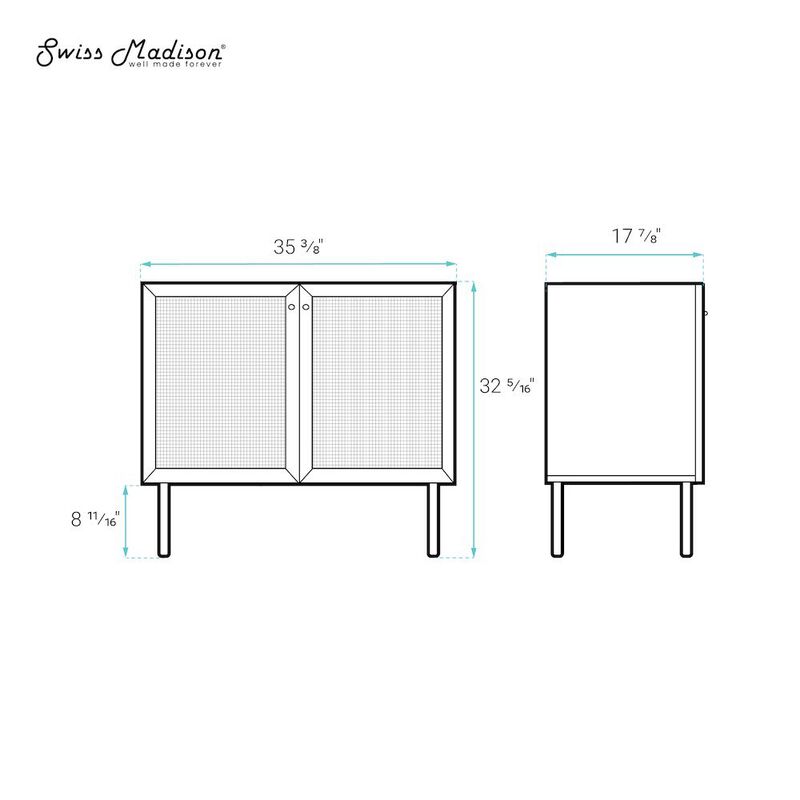 Classe 36" Freestanding Bathroom Vanity Cabinet without Top in Natural Oak image number 4