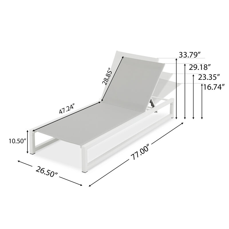 Merax Classic Adjustable Aluminum Chaise Lounge Set (2-Piece) image number 7