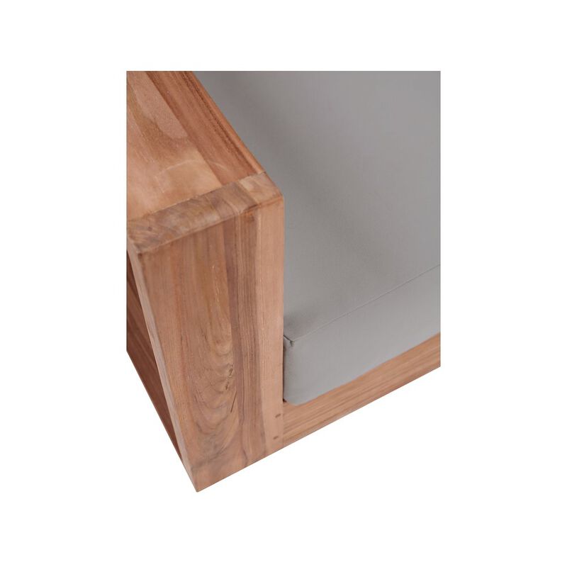 Meridian Furniture Tulum Grey Water Resistant Fabric Outdoor Loveseat