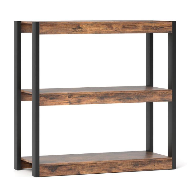 Hivvago 3 Tier Bookshelf Wooden Bookcase with Dual Anti-Tipping Kits