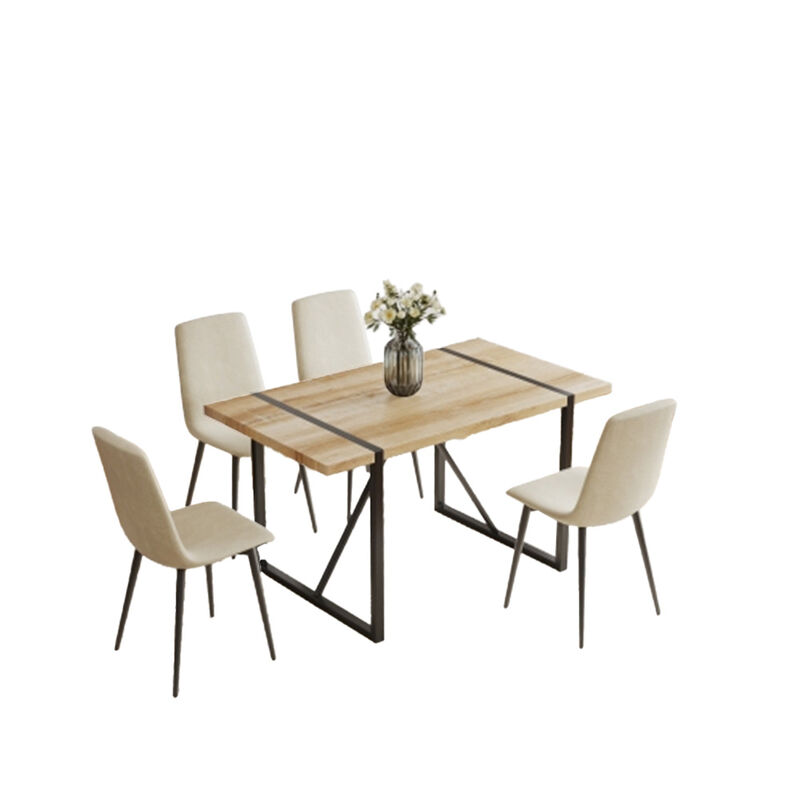 Merax Dining Table and 4 Dining Chairs Dining Set