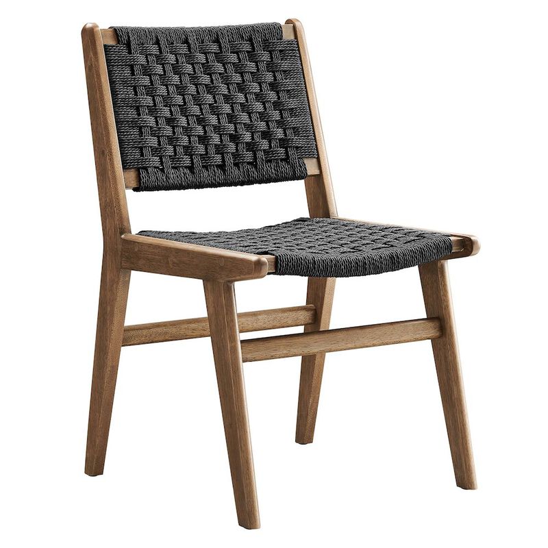 Saoirse Woven Rope Wood Dining Side Chair Set of 2 image number 3