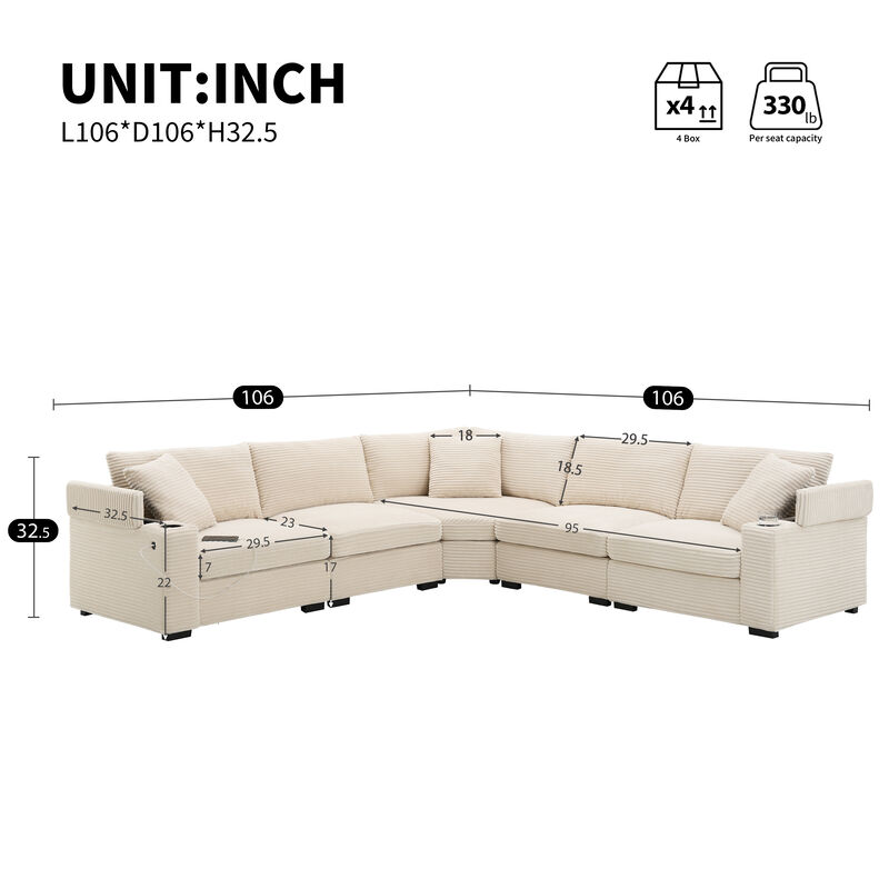 Merax Convertible L Shaped Sectional Sofa