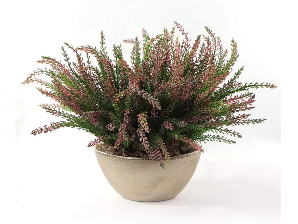 Artificial Bush for Indoor Home Décor or Outdoor Plant, Cedar Bush | Artificial 17" Silk Greenery Shrub, Lavender, 4-Pack