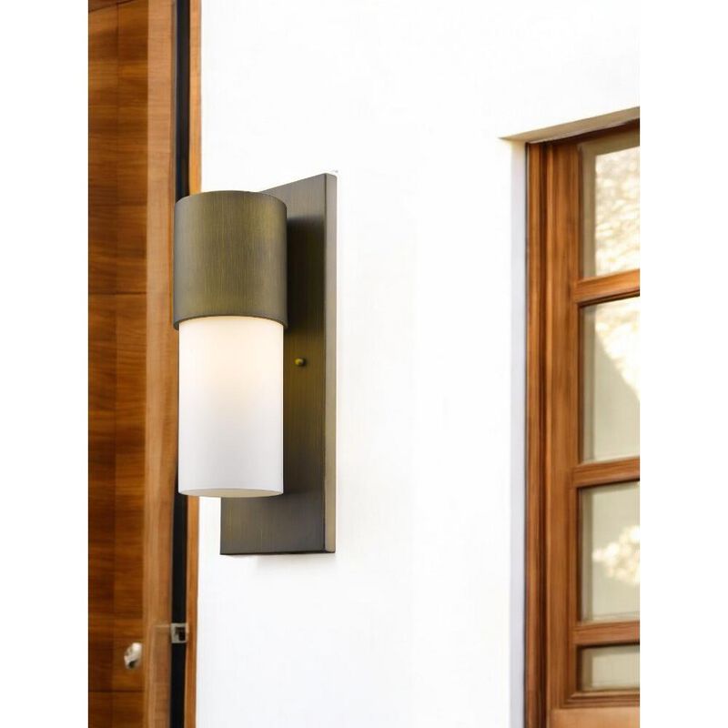 Hivvago Contemporary Brushed Gold and White Wall Light