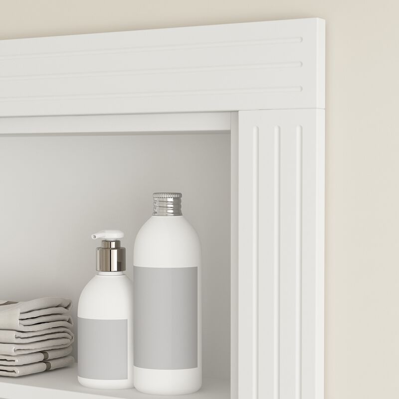 FUFU&GAGA Recessed Bathroom Wall Cabinet with three Shelves, (18.5" W x 3.8" D x 27.3" H),White