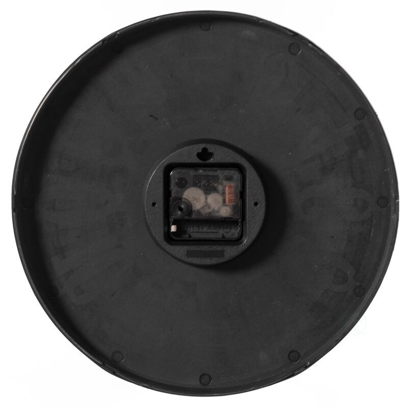 Decorative Modern Round Wood- Looking Plastic Wall Clock for Living Room, Kitchen, or Dining Room, Brown