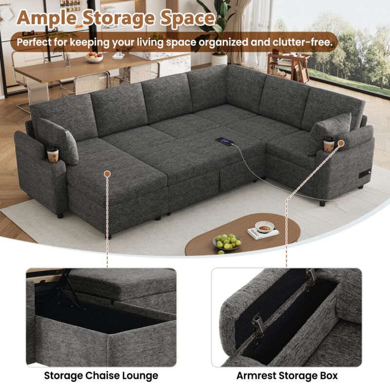 Zornug  Convertible L-Shaped Sectional Sofa Bed image number 3