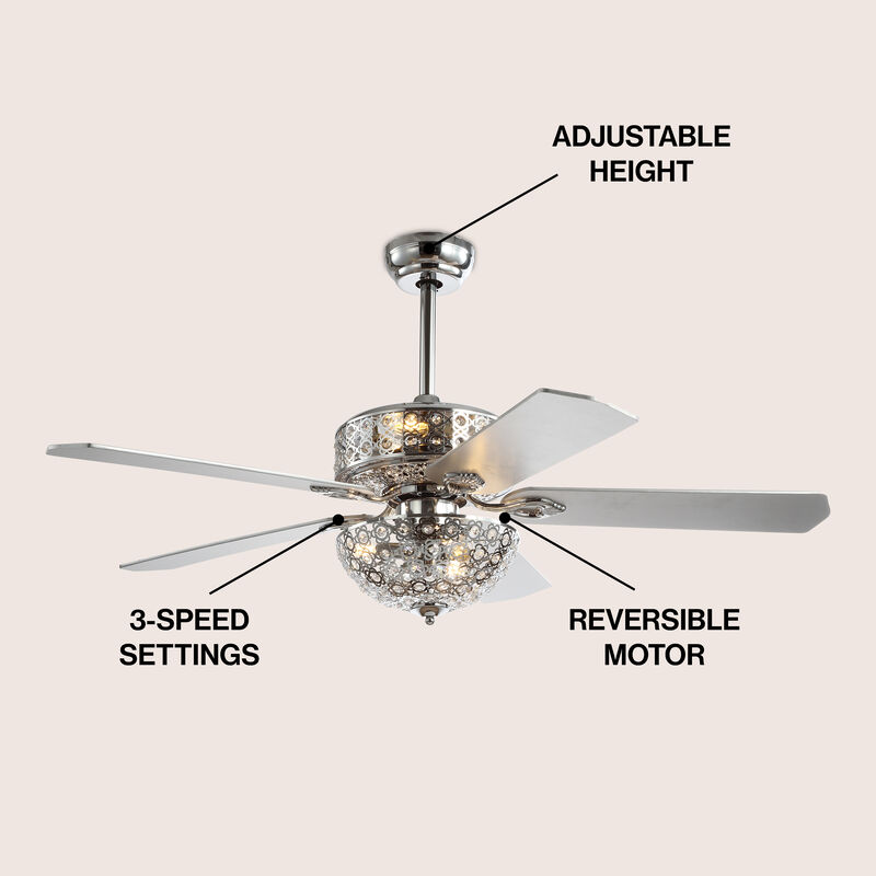 Zara Filigree 6-Light Metal/Wood LED Ceiling Fan