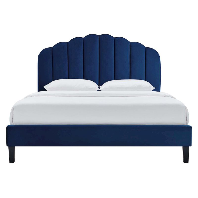 Daisy Performance Velvet Full Platform Bed image number 2